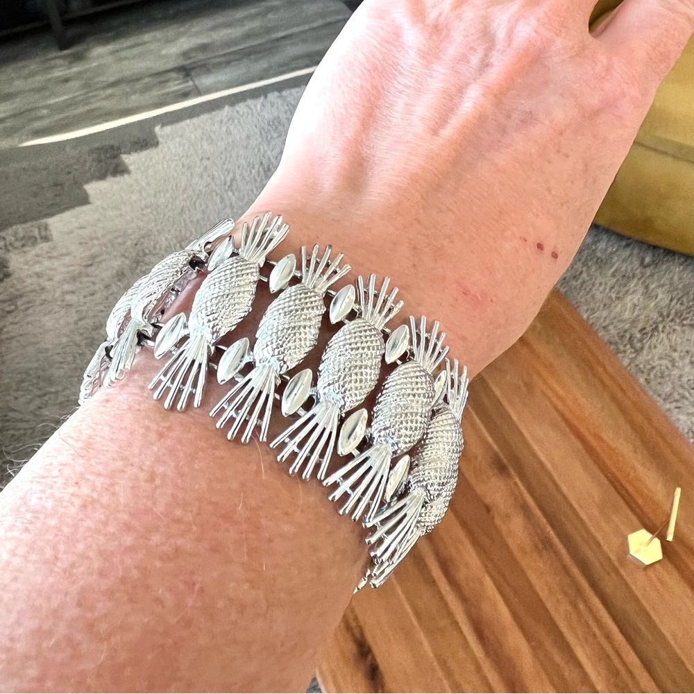 Sarah Coventry Art Deco Silver Bracelet - Picture 8 of 11